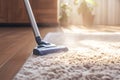 Efficient cleaning Cordless vacuum turbo brush leaves clean carpet stripe