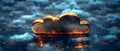 Efficient Cloud Management Amidst Digital Space. Concept Cloud Services, Information Technology,