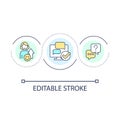Efficient communication with customers loop concept icon