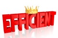 Efficient concept - red word, golden crown