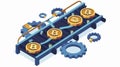 Efficient Conveyer Belt for Bitcoin, Dollar, and Cryptocurrency Transport