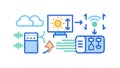 Efficient Data Flow and Cloud Computing System, vector design Generative AI Royalty Free Stock Photo