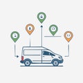 Efficient Delivery Route Planning Illustration Royalty Free Stock Photo