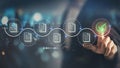 Streamlined digital workflow: Document processing meets final approval. Royalty Free Stock Photo