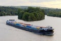 Efficient and eco-responsible supply using barges and river Royalty Free Stock Photo