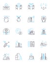 Efficient energy linear icons set. Sustainability, Conservation, Renewables, Efficiency, Green, Solar, Wind line vector