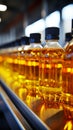 Efficient factory process filling bottles with high quality refined sunflower seed oil