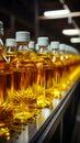 Efficient factory process filling bottles with high quality refined sunflower seed oil