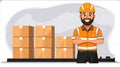 Efficient forklift operator stacking boxes in warehouse setting Generative AI