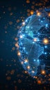 Efficient global business 5G connection, world map, point line composition