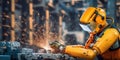 Efficient Humanoid Construction Worker Robot Enhances Productivity Royalty Free Stock Photo