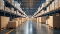 Efficient Inventory Management In A Modern Logistics Warehouse Utilizing Advanced Technology For Supply Chain Operations. Royalty Free Stock Photo