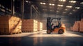 Efficient Logistics Forklift and Warehouse Operations for Effective Material Storage. created with Generative AI