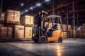 Efficient Logistics Forklift and Warehouse Operations for Effective Material Storage. created with Generative AI