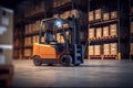 Efficient Logistics Forklift and Warehouse Operations for Effective Material Storage. created with Generative AI