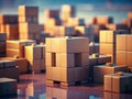 Efficient Moving and Storage Solution Perfectly Stacked Cardboard Boxes Ready for Transport or LongTerm Secure Storage Royalty Free Stock Photo