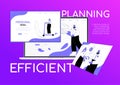 Efficient planning - flat design style colorful web banner