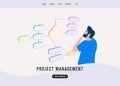 Efficient project management website template. Streamline workflows, analyze schemes and develop software with modular block