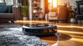 Efficient robot vacuum sweeps up comfy room with ease