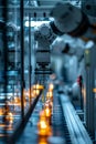 Efficient robotic assembly line in automated industrial production process.