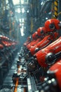 Efficient robotics assembling products in automated production line.