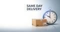 Efficient same day delivery service ensures timely package arrival Royalty Free Stock Photo