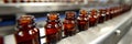 Efficient state of the art cosmetic bottling line in a modern factory ensuring high productivity