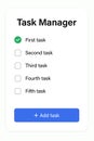 Task Manager App with To-Do List and Checkboxes Interface Royalty Free Stock Photo