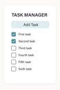 Task Manager App with To-Do List and Checkboxes Interface Royalty Free Stock Photo