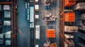 Efficient warehouse operations aerial view of conveyor belt system and equipment integration
