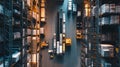 Efficient warehouse operations aerial view of dynamic conveyor belt system sorting goods