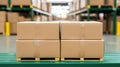 Efficient Warehouse Storage: Stacked Boxes Ready for Logistics Operations and Inventory Management Royalty Free Stock Photo