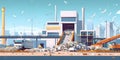 Efficient Waste Recycling Plant Utilizing Conveyor Belt for Sorting Garbage. Concept Conveyor Belt