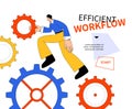 Efficient workflow - modern colorful flat design style web banner