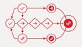 Efficient Workflow Process Completion Flowchart, vector design Generative AI Royalty Free Stock Photo