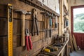 Efficient Workshop Organization A WallMounted Tool System for Maximizing Space and Productivity Royalty Free Stock Photo