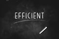 Efficient written with chalk on blackboard icon logo design vector illustration