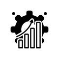 Black solid icon for Efficiently, capacity and productivity Royalty Free Stock Photo