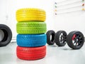 Efficiently Stacked Used Tires Ready for Recycling or Reuse A Sustainable Solution for Tire Storage and Disposal Royalty Free Stock Photo