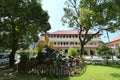 Effigy of King Devanampiyatissa venerating missionary Arhat Mahinda, depicting how Buddhism came to Sri Lanka