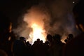 Effigy of King Ravana on Fire Villain of Hindu mythological Epic Ramayana at Grounds near Red Fort