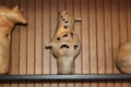 Effigy pottery used by Weeden culture displayed at Kolomoki Museum Royalty Free Stock Photo