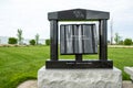 EFFINGHAM,ILLINOIS - MAY 6, 2019 - The Ten Commandments marble plaque with the words