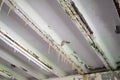 Efflorescence from concrete ceiling