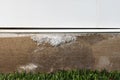 Efflorescence is stain white salt on moisture concrete wall