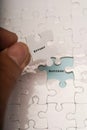 Effort and success wordings on puzzle pieces