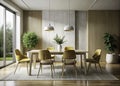 Effortless Elegance Minimalist Dining Room Furniture Photography Featuring a Sparse Table and Chairs