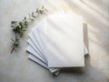 Effortless Elegance White Paper Layouts on a Soft Texture for Creative Inspiration and Design Ideas Royalty Free Stock Photo