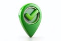 Effortless PointtoPoint Navigation Visualize Your Route with a Clear Green Checkmark GPS Pin Silhouette