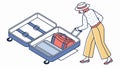 Effortless Travel with a Stylish Rolling Suitcase, vector design Generative AI Royalty Free Stock Photo